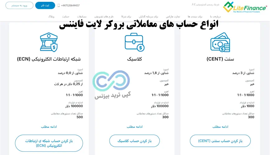 افتتاح حساب در لایت فایننس - افتتاح حساب در لایت فارکس - افتتاح حساب در بروکر لایت فایننس