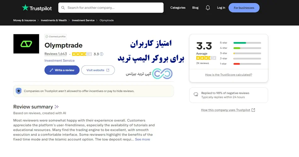 اعتبار بروکر الیمپ ترید - بروکر olymp trade