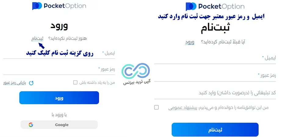 ثبت نام در پاکت آپشن - ثبت نام در بروکر پاکت اپشن - آموزش ثبت نام در پاکت آپشن