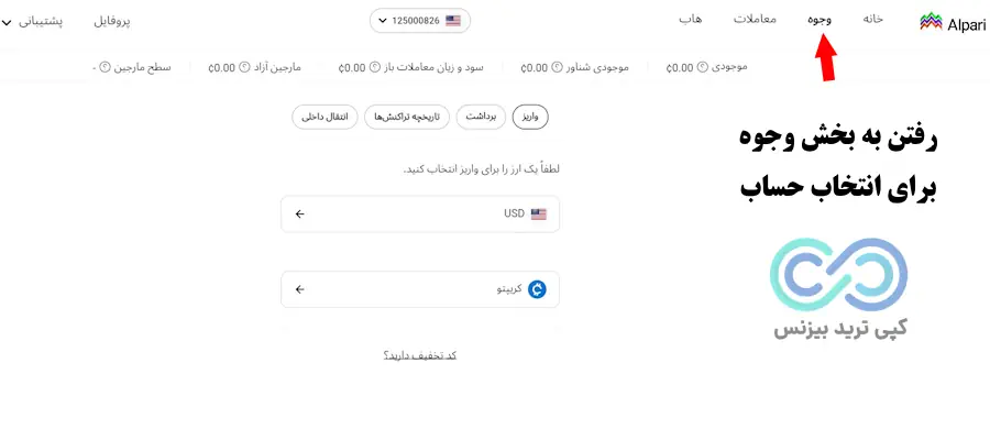 شارژ حساب آلپاری با تتر - واریز تتر به آلپاری - شارژ آلپاری با تتر