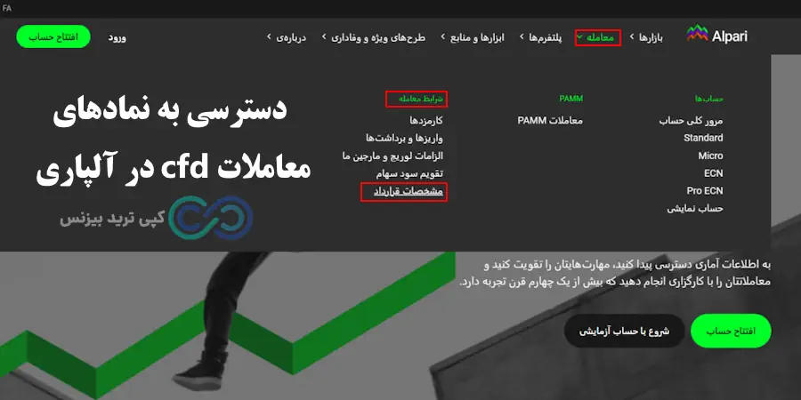 معاملات cfd در آلپاری - معاملات سی اف دی در آلپاری - معاملات cfd در Alpari