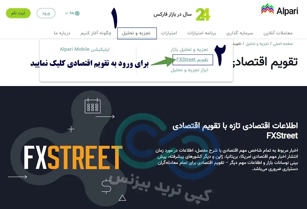 تقویم اقتصادی آلپاری - تقویم fxstreet در بروکر آلپاری