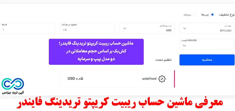 ماشین حساب ریبیت کریپتو - cryptp rebate calculator