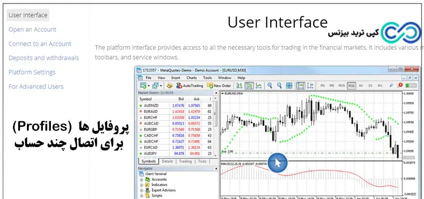 اتصال چند حساب به متاترید - پروفایل ها  (Profiles) برای اتصال چند حساب