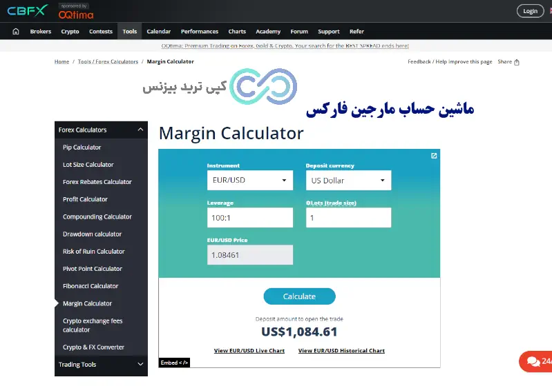 ماشین حساب مارجین فارکس