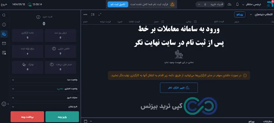 سامانه معاملات برخط نهایت نگر - ثبت نام در سایت نهایت نگر - ثبت نام در کارگزاری نهایت نگر
