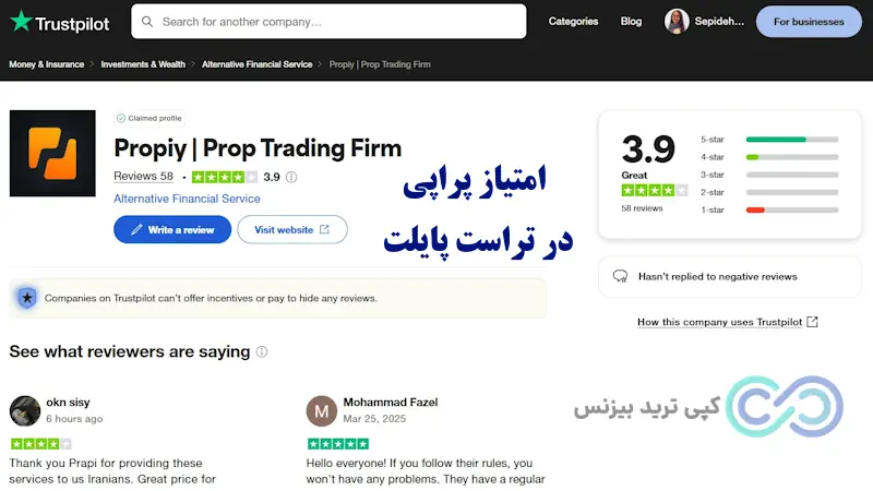 اعتبار پراپ پراپی - پراپ تریدینگ پراپی - پراپ فرم پراپی