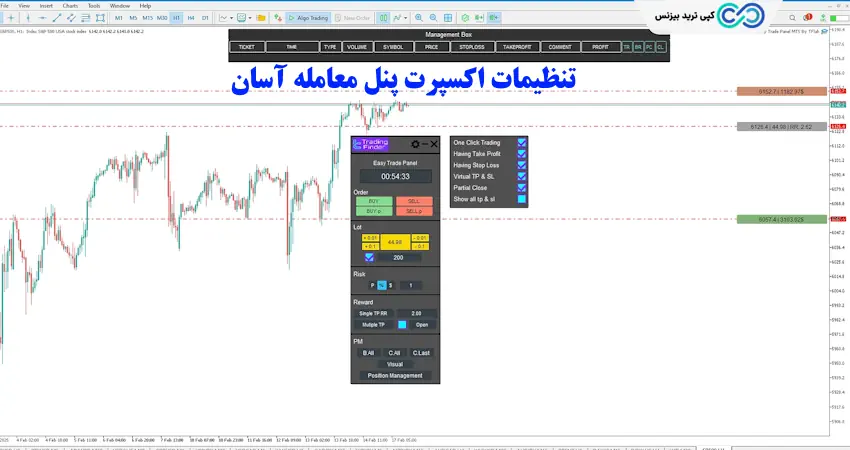 اکسپرت پنل معامله آسان - اکسپرت easy trade panel