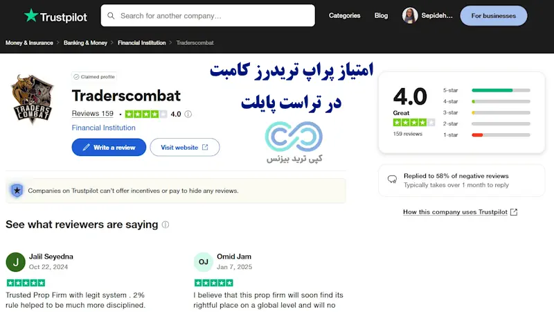 پراپ فرم تریدرزکامبت - بررسی پراپ تریدرز کامبت - پراپ traderscombat