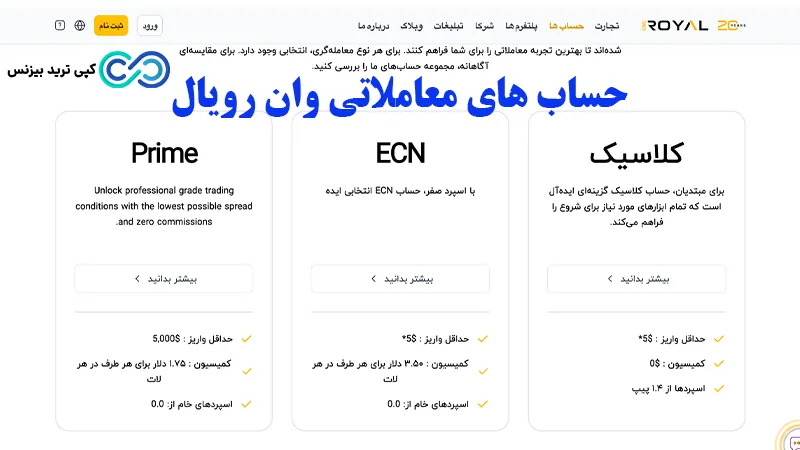بروکر وان رویال - بررسی بروکر وان رویال - بروکر oneroyal