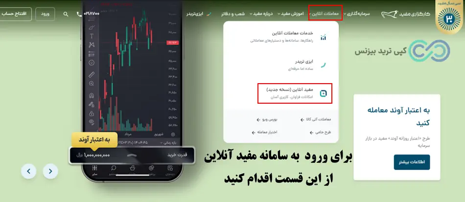 ورود به کارگزاری مفید آنلاین - سامانه مفید آنلاین - کارگزاری مفید آنلاین
