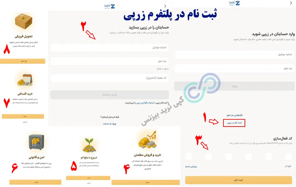 ثبت نام در زرپی - پلتفرم زرپی - سایت زرپی